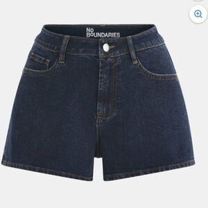 NEW no boundaries mom jean shorts Denim size 18 dark blue high rise summer